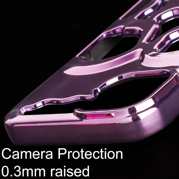 Purple Hollow Skull Design Silicone case for Apple iphone 14 Plus - The Hatke
