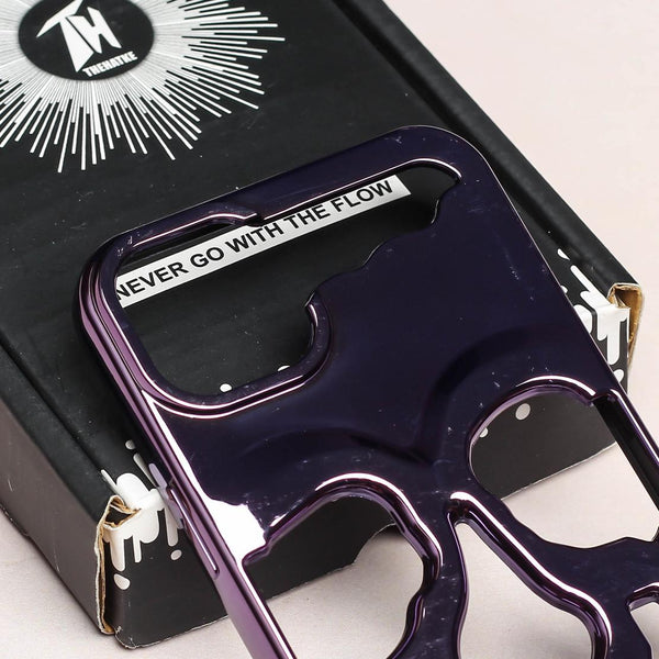 Purple Hollow Skull Design Silicone case for Apple iphone 14 Pro - The Hatke