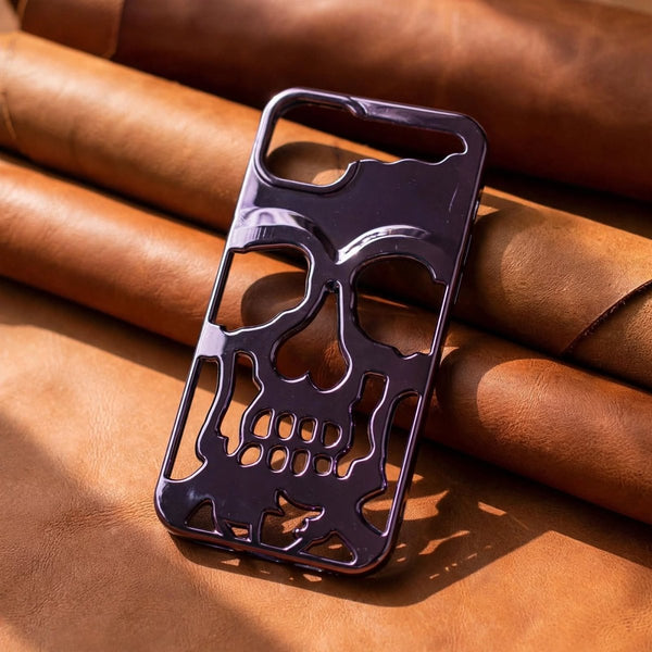 Purple Hollow Skull Design Silicone case for Apple iphone 14 Pro Max - The Hatke