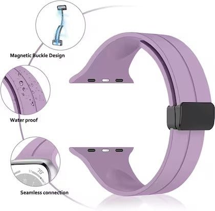 Purple Magnetic Clasp Adjustable Strap For Apple Watch SERIES 3 (42mm/44mm/45mm/46mm/49mm) - The Hatke