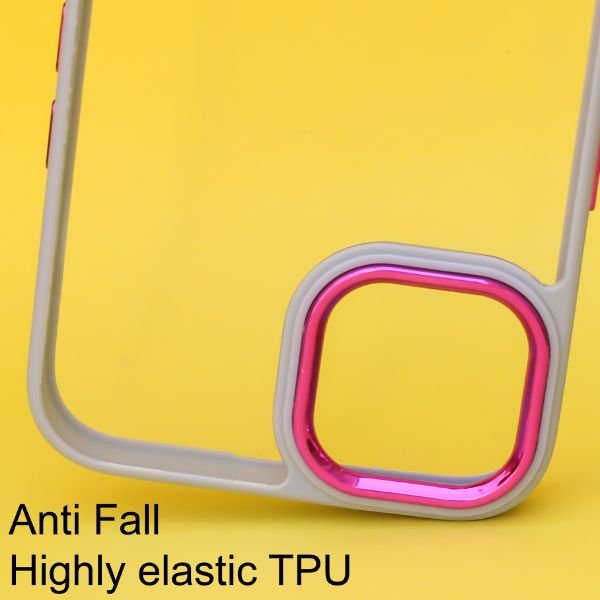 Purple Metal Safe Transparent Case for Apple iphone 15 Plus - The Hatke