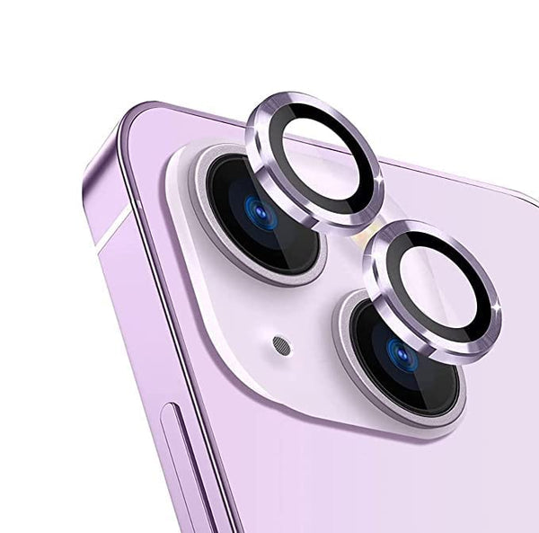 Purple Metallic camera ring lens guard for Apple iphone 14 Plus - The Hatke