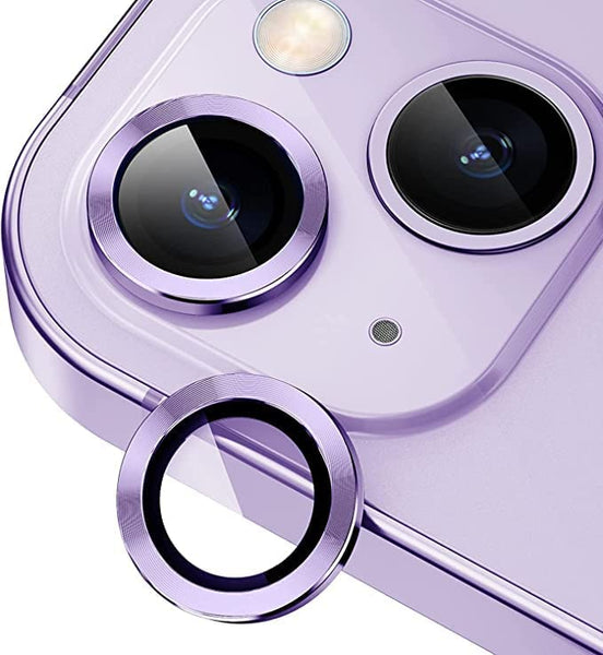 Purple Metallic camera ring lens guard for Apple iphone 15 Plus - The Hatke