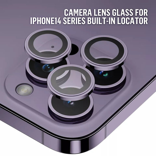 Purple Metallic camera ring lens guard for Apple iphone 15 pro - The Hatke