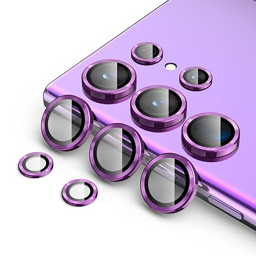 Purple Metallic camera ring lens guard for Samsung S23 Ultra - The Hatke