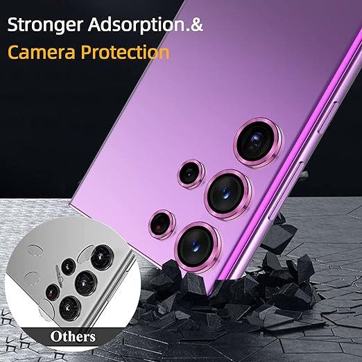 Purple Metallic camera ring lens guard for Samsung S23 Ultra - The Hatke