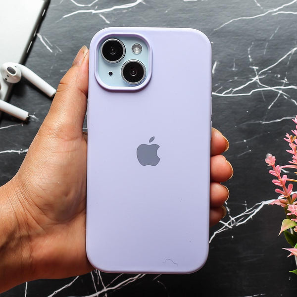 Purple Original Silicone case for Apple iphone 15 - The Hatke