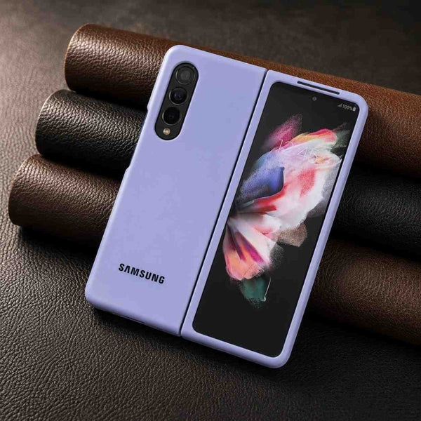 Purple Original Silicone case for Samsung Z Fold 3 5G - The Hatke