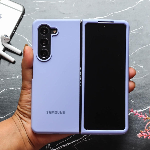 Purple Original Silicone case for Samsung Z Fold 5 5G - The Hatke