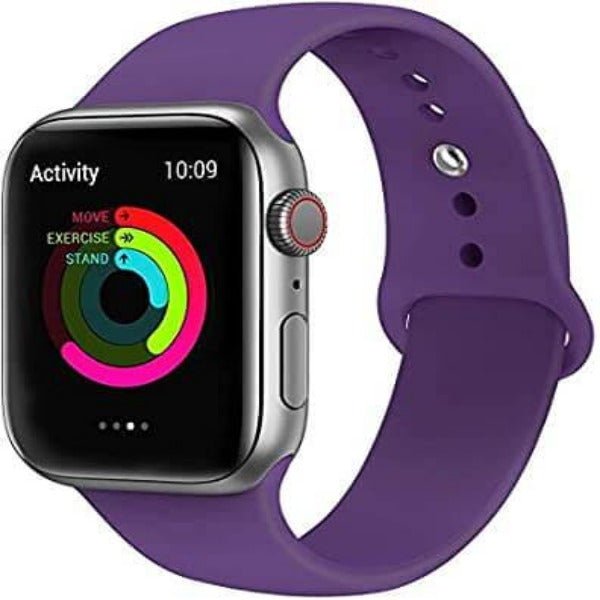 Purple Plain Silicone Strap For Watch Series 5 (42mm/44mm/45mm/46mm/49mm) - The Hatke