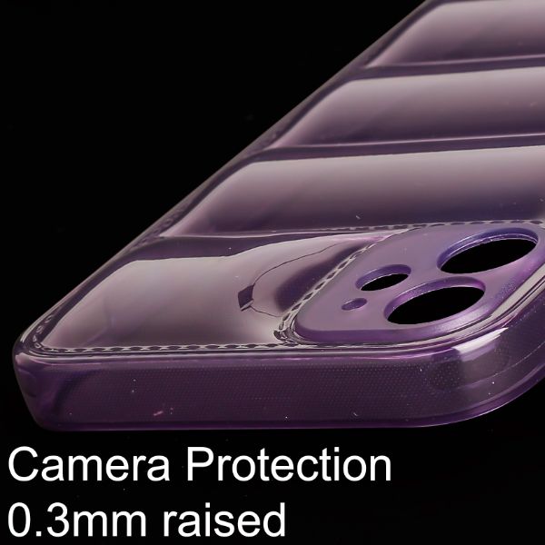 Purple Puffon silicone case for Apple iPhone 12 - The Hatke