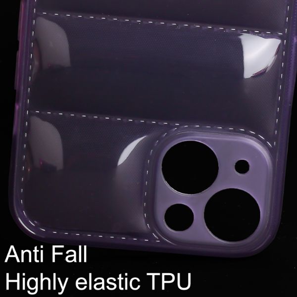Purple Puffon silicone case for Apple iPhone 14 Plus - The Hatke