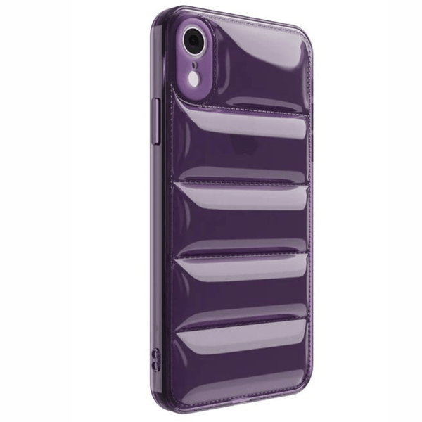 Purple Puffon silicone case for Apple iPhone Xr - The Hatke