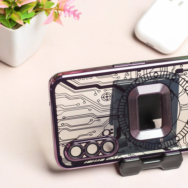 Purple Watch Machine Logo Cut Transparent Case for Oneplus Nord CE - The Hatke