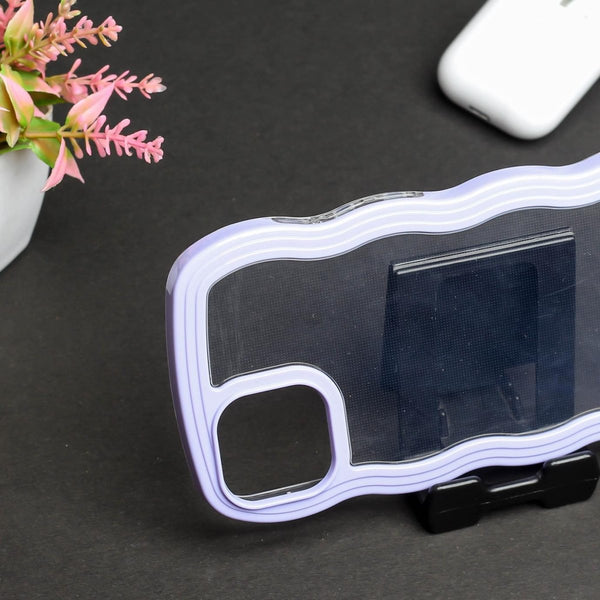 Purple Zig Zag Frame Silicon Case for Apple Iphone 14 - The Hatke