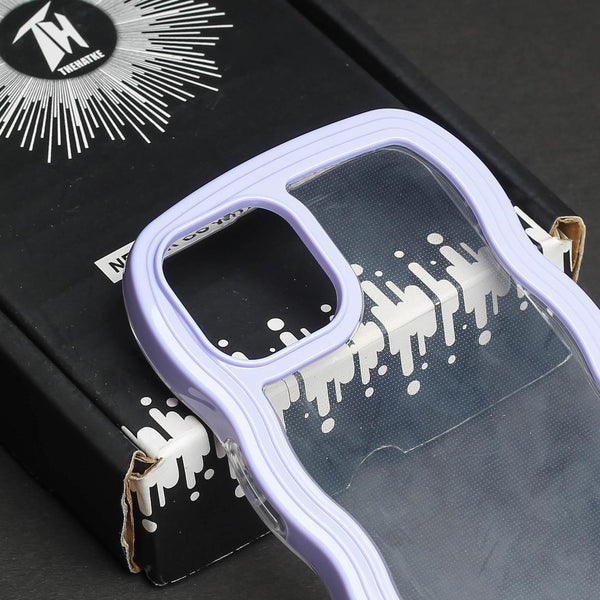 Purple Zig Zag Frame Silicon Case for Apple Iphone 15 - The Hatke