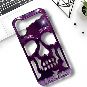 Purple Hollow Skull Design Silicone case for Apple iphone 16 Plus