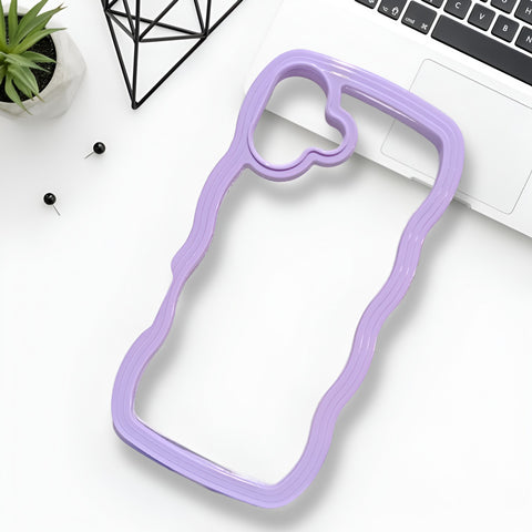 Purple Zig Zag Frame  Silicon Case for Apple Iphone 16