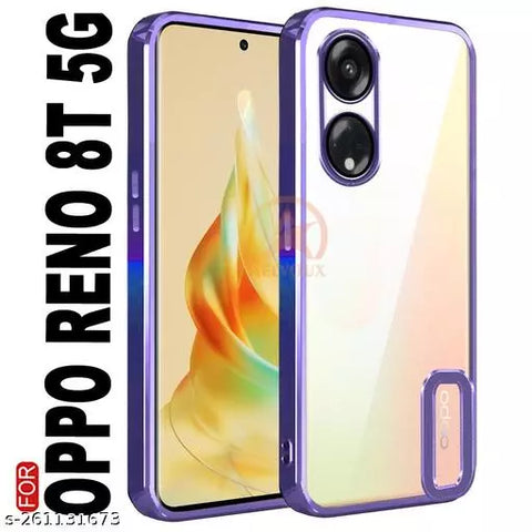 Purple 6D Chrome Logo Cut Transparent Case for Oppo Reno 8T