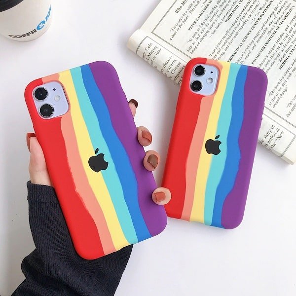 Rainbow Silicone Case for Apple iphone 12 mini - The Hatke
