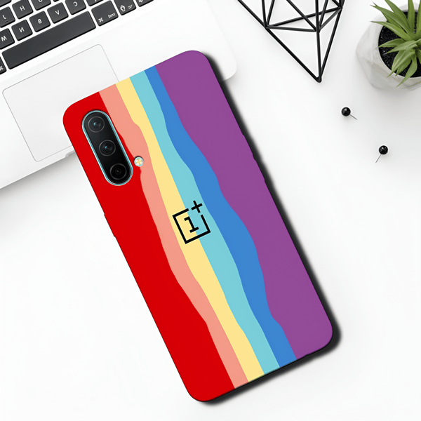Rainbow Silicone Case for Oneplus Nord CE - The Hatke