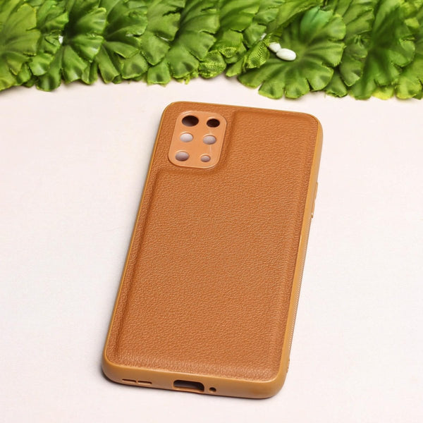 Raised Edges Brown Leather Case for Oneplus 8t - The Hatke