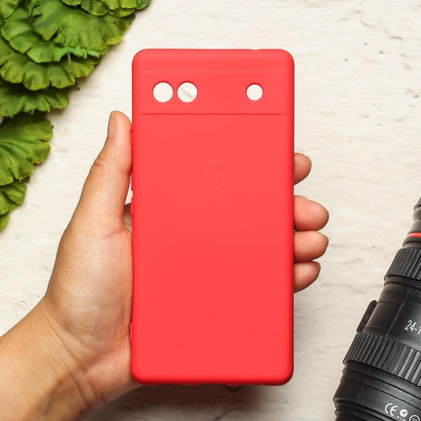 Red Camera Original Silicone case for Google Pixel 6A - The Hatke