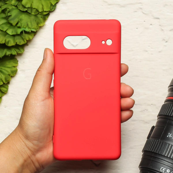 Red Camera Original Silicone case for Google Pixel 7 - The Hatke