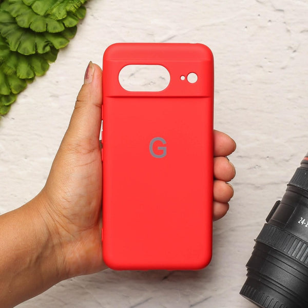 Red Camera Original Silicone case for Google Pixel 8 - The Hatke