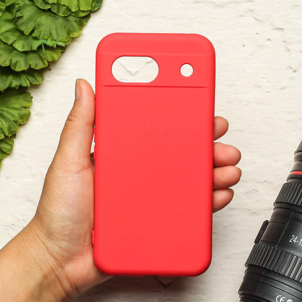 Red Camera Original Silicone case for Google Pixel 8a - The Hatke