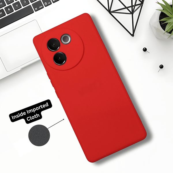 Red Candy silicone Case for Vivo V30E - The Hatke