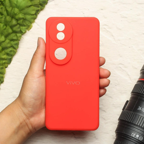 Red Candy silicone Case for Vivo V40 - The Hatke