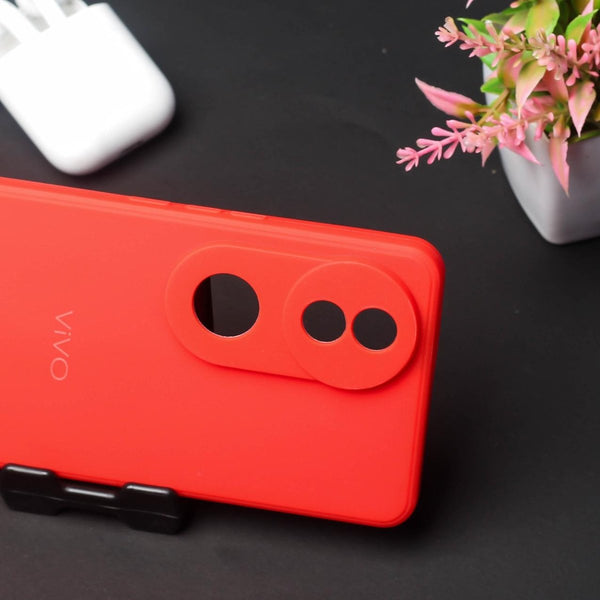 Red Candy silicone Case for Vivo V40 - The Hatke
