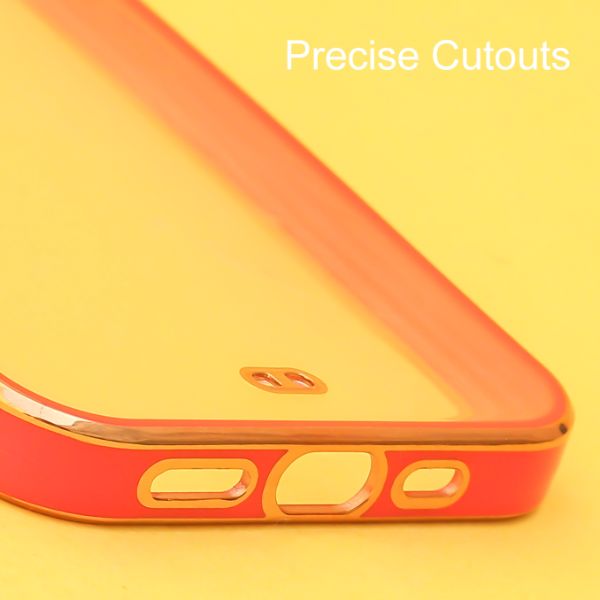 Red Electroplated Transparent Case for Apple iphone 13 - The Hatke