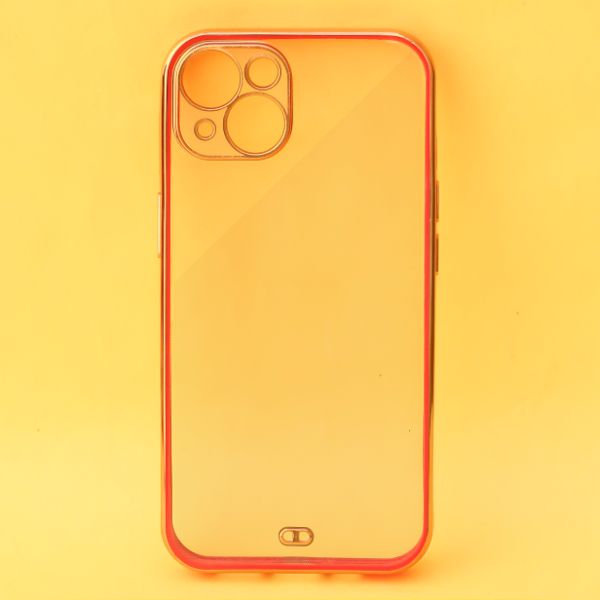 Red Electroplated Transparent Case for Apple iphone 13 - The Hatke