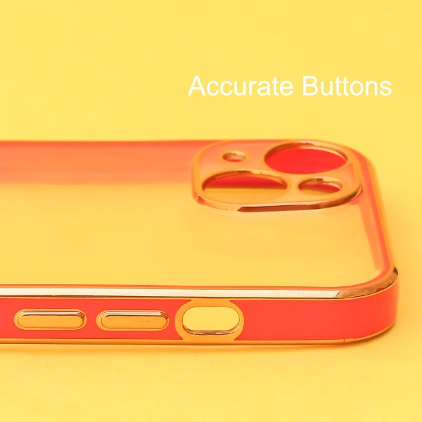 Red Electroplated Transparent Case for Apple iphone 13 mini - The Hatke