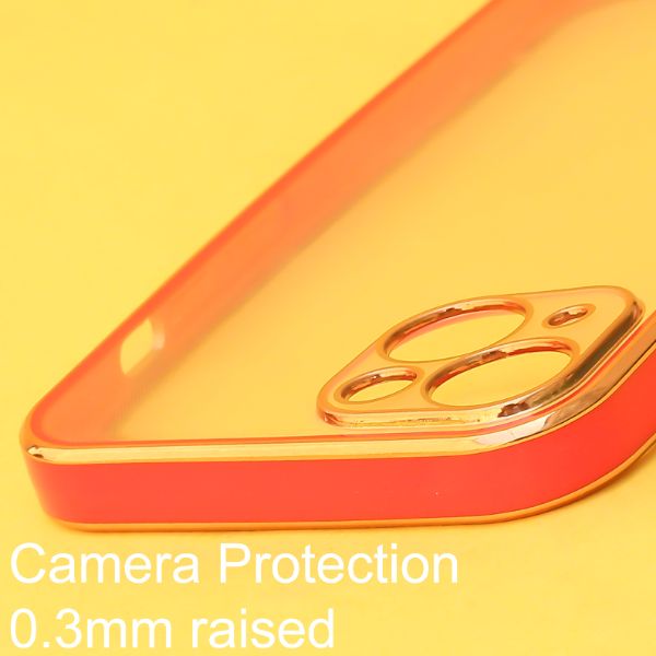 Red Electroplated Transparent Case for Apple iphone 13 mini - The Hatke