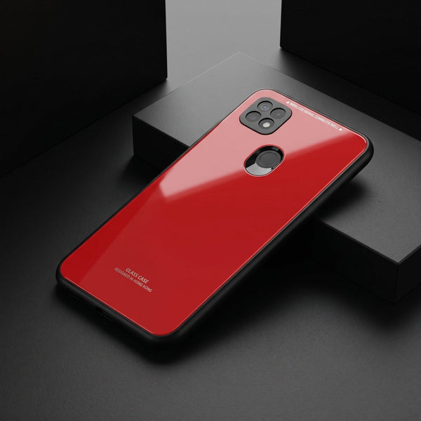 Red Glass case for Redmi 9c - The Hatke