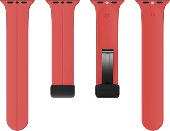 Red Magnetic Clasp Adjustable Strap For Apple Iwatch (22mm) - The Hatke