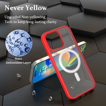 Red MagSafe Clear Transparent Silicone case for Apple iphone 11 Pro Max - The Hatke