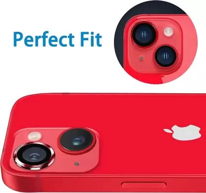 Red Metallic camera ring lens guard for Apple iphone 13 - The Hatke