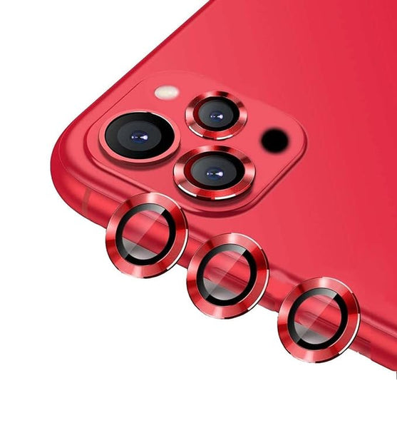 Red Metallic camera ring lens guard for Apple iphone 13 Pro - The Hatke