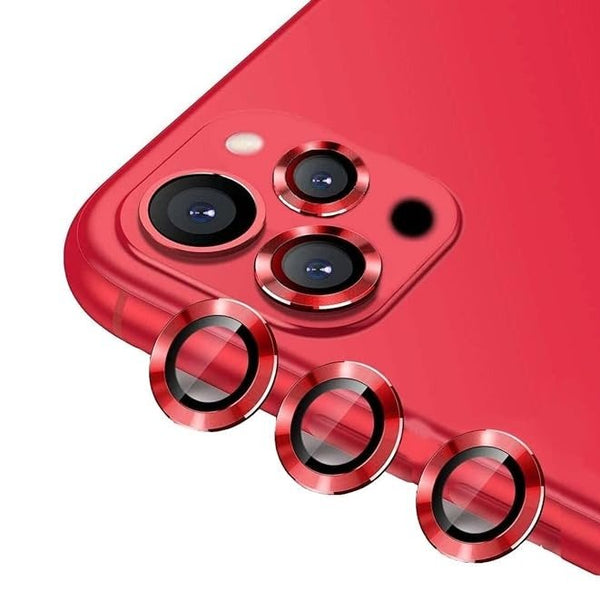 Red Metallic camera ring lens guard for Apple iphone 14 Pro Max - The Hatke