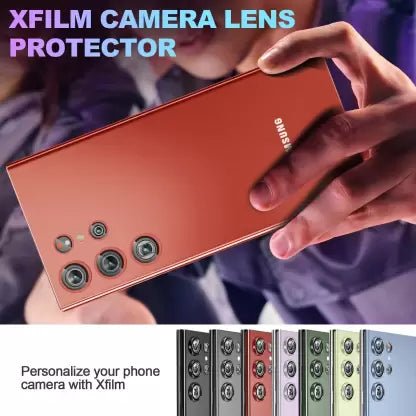 Red Metallic camera ring lens guard for Samsung S22 Ultra - The Hatke
