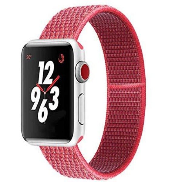 Red Nylon Strap For Apple Watch Series 5 (38mm/40mm/41mm) - The Hatke