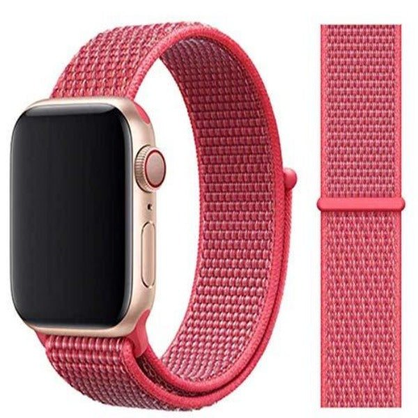 Red Nylon Strap For Apple Watch Series 5 (38mm/40mm/41mm) - The Hatke