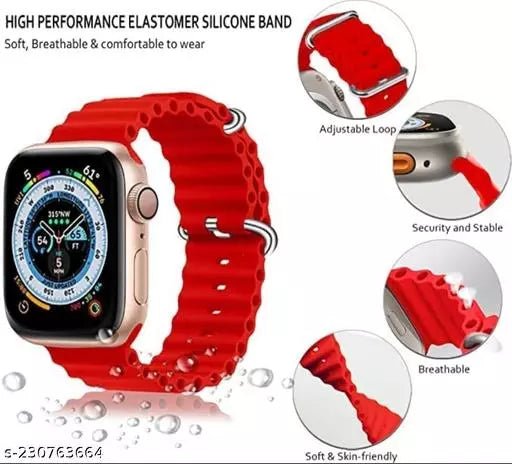 Red Ocean Loop Watch Strap For apple For Apple Watch SERIES 6 (42mm/44mm/45mm/46mm/49mm) - The Hatke