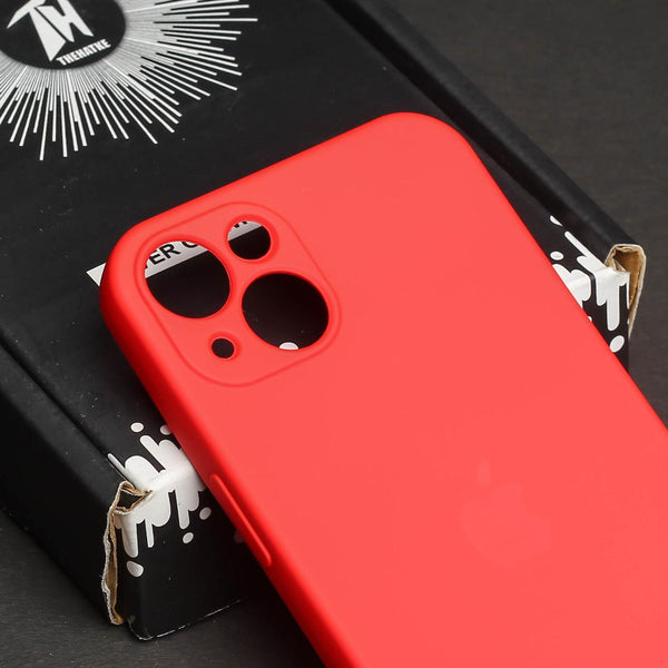 Red Original Camera Silicone case for Apple iphone 15 - The Hatke