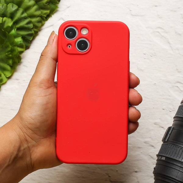 Red Original Camera Silicone case for Apple iphone 15 - The Hatke