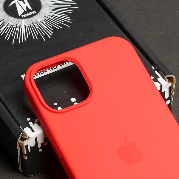 Red Original Silicone case for Apple iphone 15 Plus - The Hatke